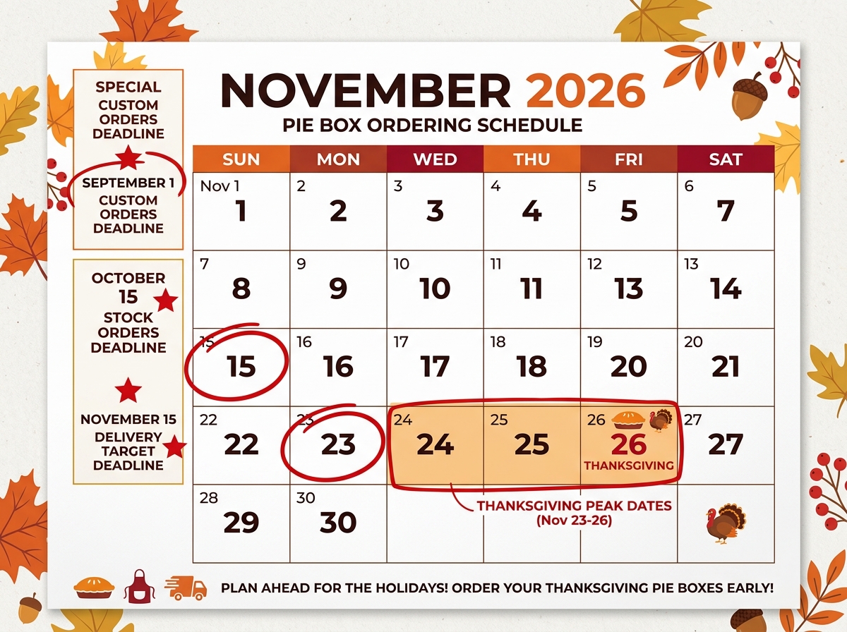 Calendar showing September through November with key ordering deadlines marked